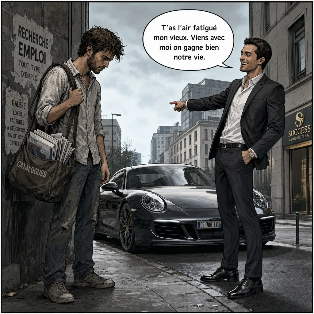 La galère — le jeune en porte-à-porte