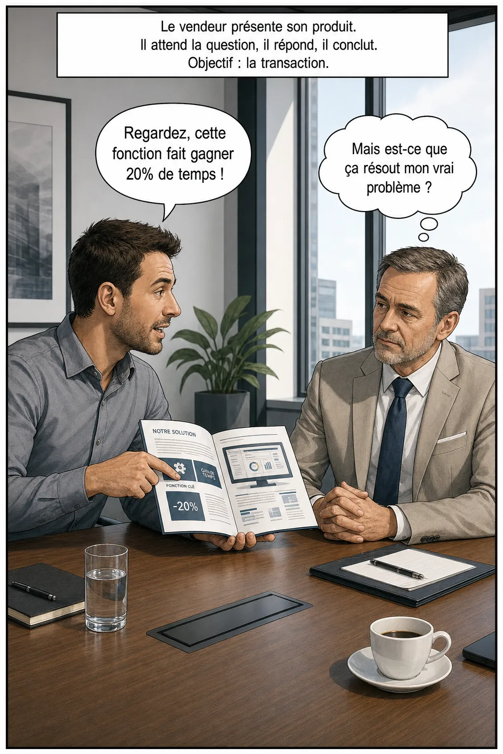 Le vendeur en rendez-vous : présentation catalogue