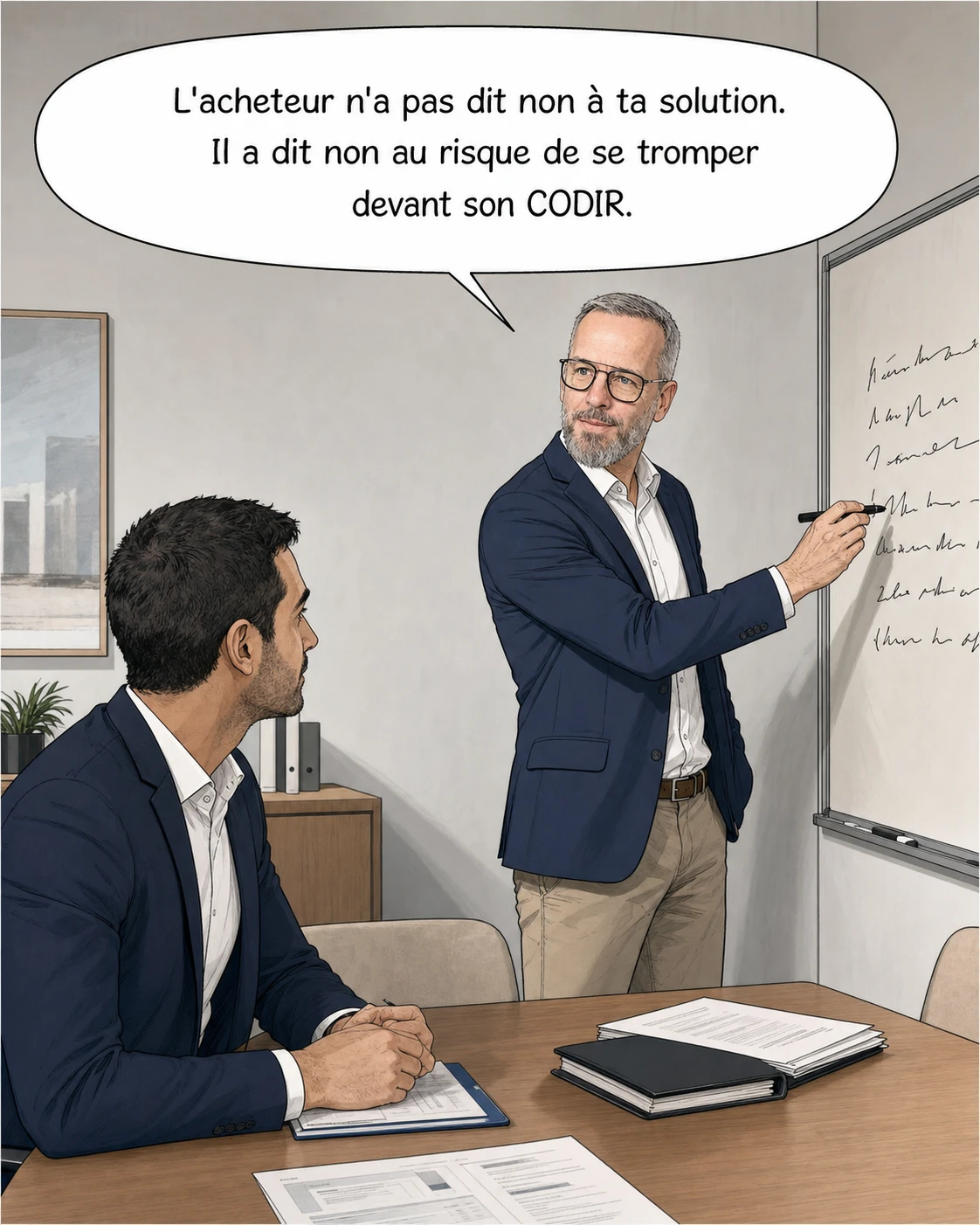 Laurent explique que l'acheteur n'a pas refusé la solution mais le risque