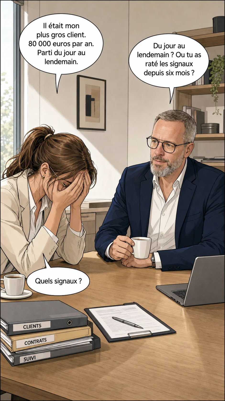 Un client satisfait qui cache ses vrais doutes
