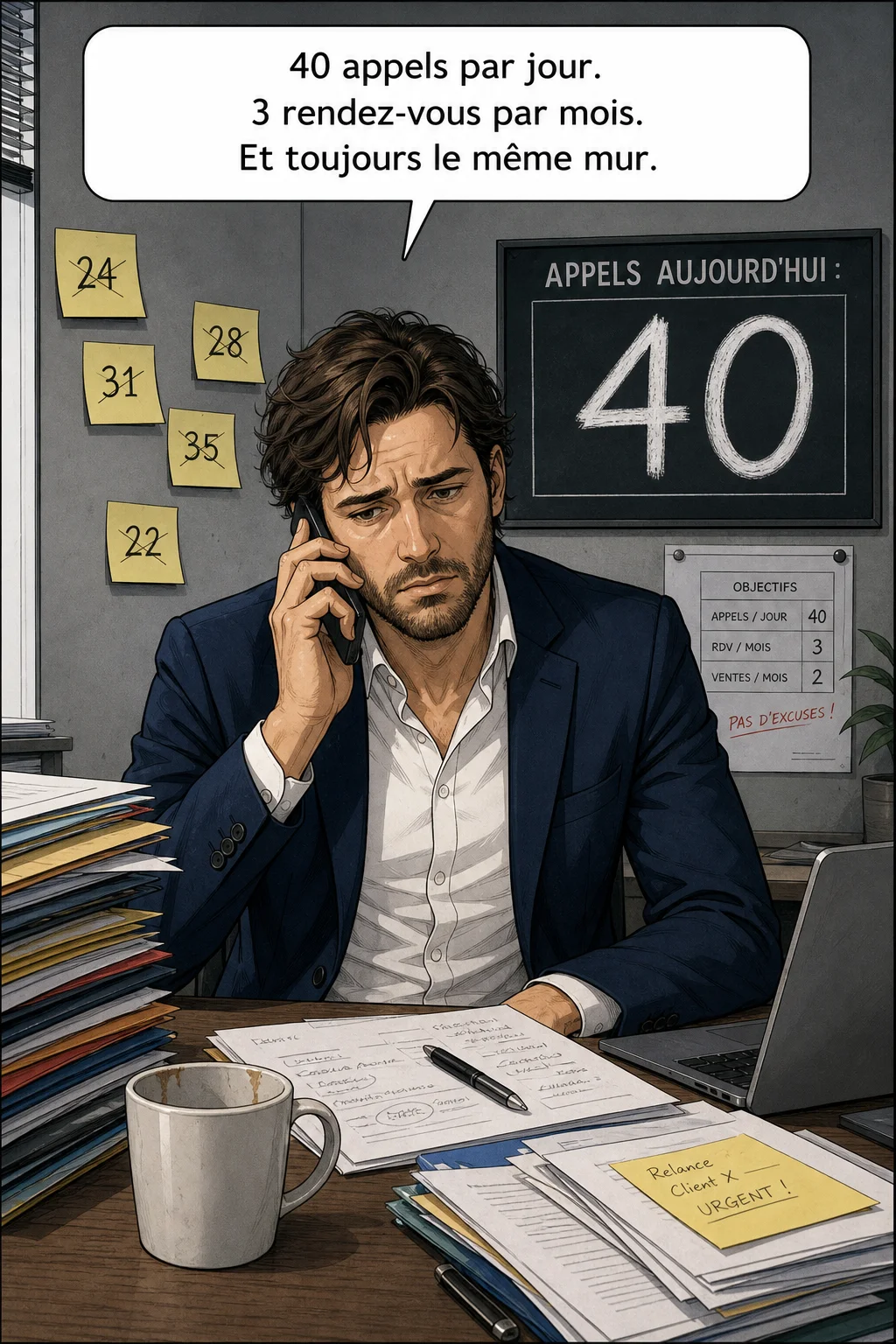 Un commercial qui passe 40 appels par jour sans résultat